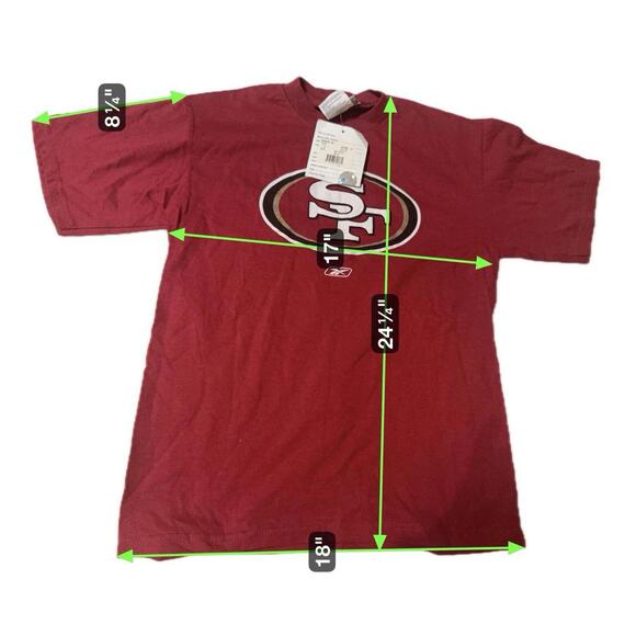 San Francisco 49ers Reebok Shirt Red Logo Youth Size 10-12 NWT - Picture 4 of 4
